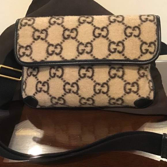 Gucci Handbags - GUCCI MONOGRAM WOOL BELT BAG
